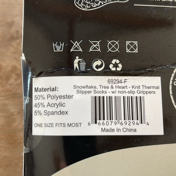 NWT Thermal Knit Slipper Socks One Size Fair Isle Winter Fleece Mirabeau - Picture 5 of 5